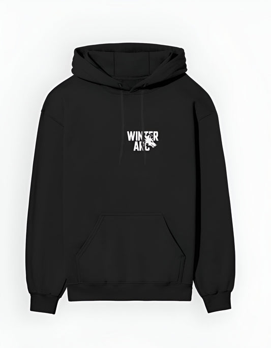 WINTER ARC Classic Black Hoodie – FLINKO Gymwear Edition