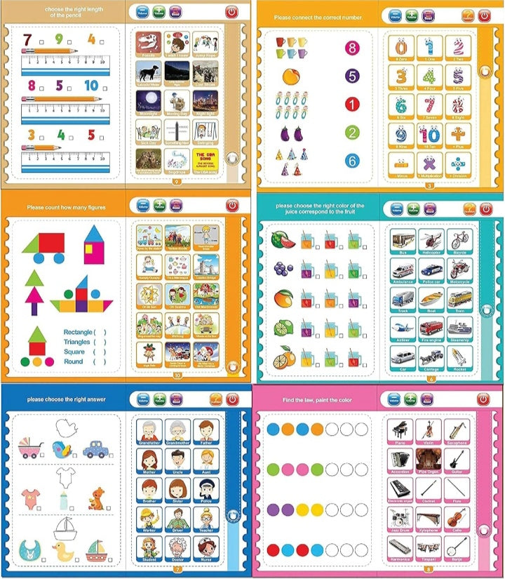 Interactive Educational Sound Book for Kids | Touch and Learn Activity Book with Voice and Light Features