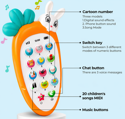 Musical Toy Phone for Kids 🐰🎵 | Interactive Sound & Learning Phone (2–4 Years)