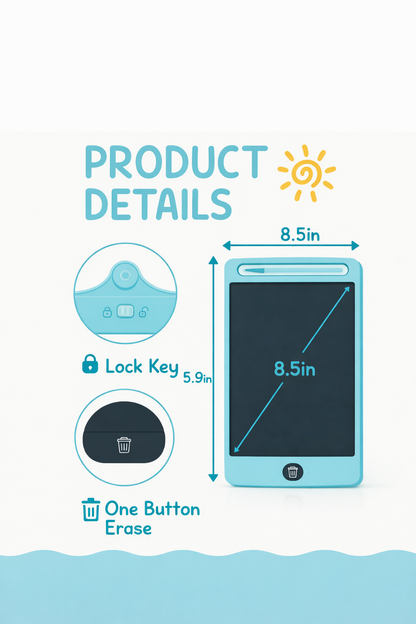 LCD Writing Tablet for Kids ✏️📱 | Reusable Drawing & Learning Pad (8.5 Inch)